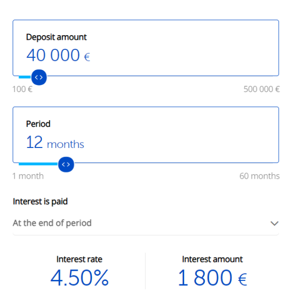 Estonian bank deposit calculator